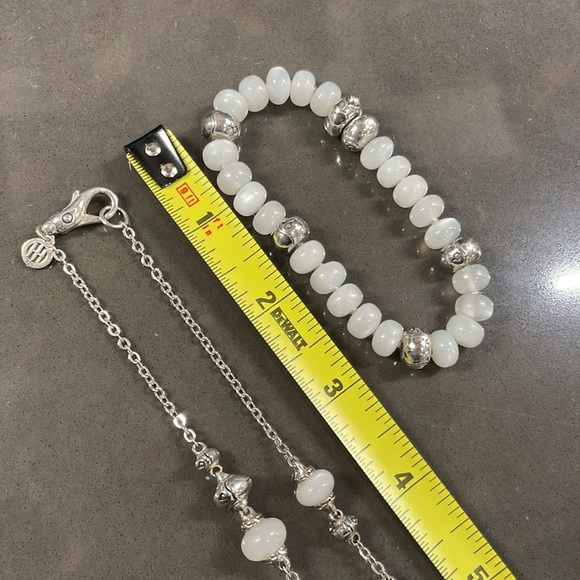 John Hardy Sterling Silver Moonstone Bamboo Bracelet and Necklace Bundle. - Picture 7 of 13